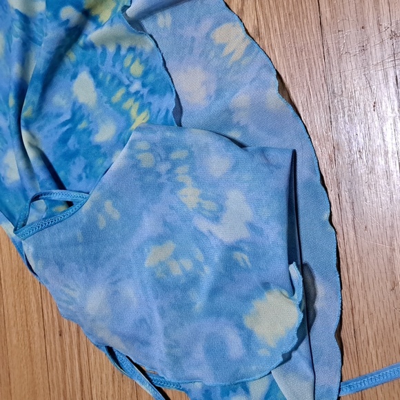 Balera Ballet Wrap Around Skirt Turquoise and Yellow Girls Sz MC or 8/10 - Picture 4 of 4